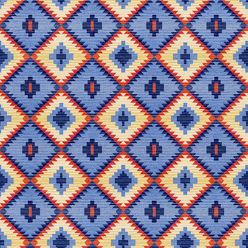 Desert Geometry - Blue/Red