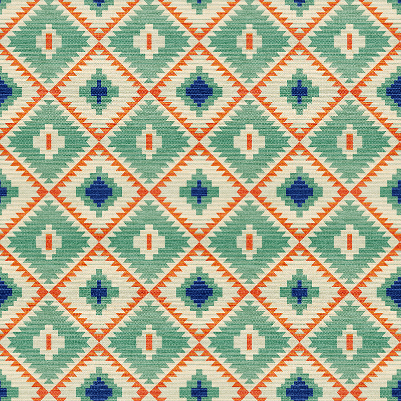 Desert Geometry - Green/Cream