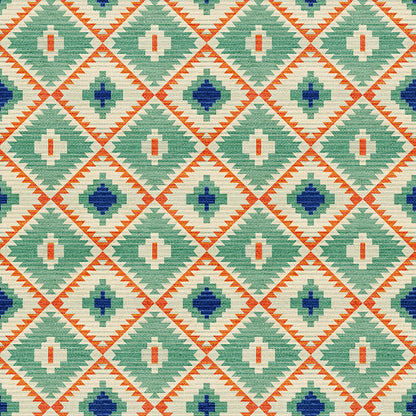 Desert Geometry - Green/Cream