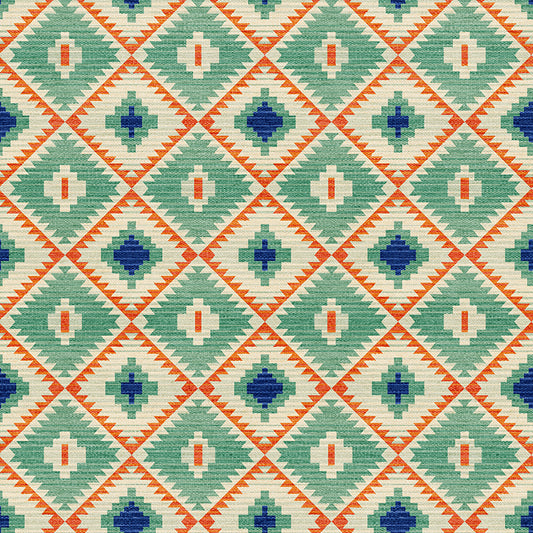 Desert Geometry - Green/Cream