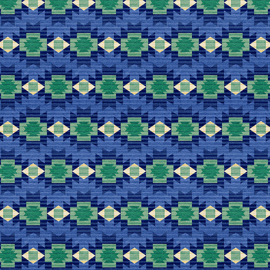 Adobe Sunset - Blue/Green