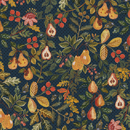 Pears & Florals - Navy