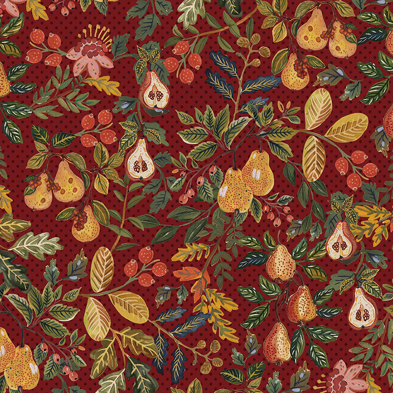 Pears & Florals - Red