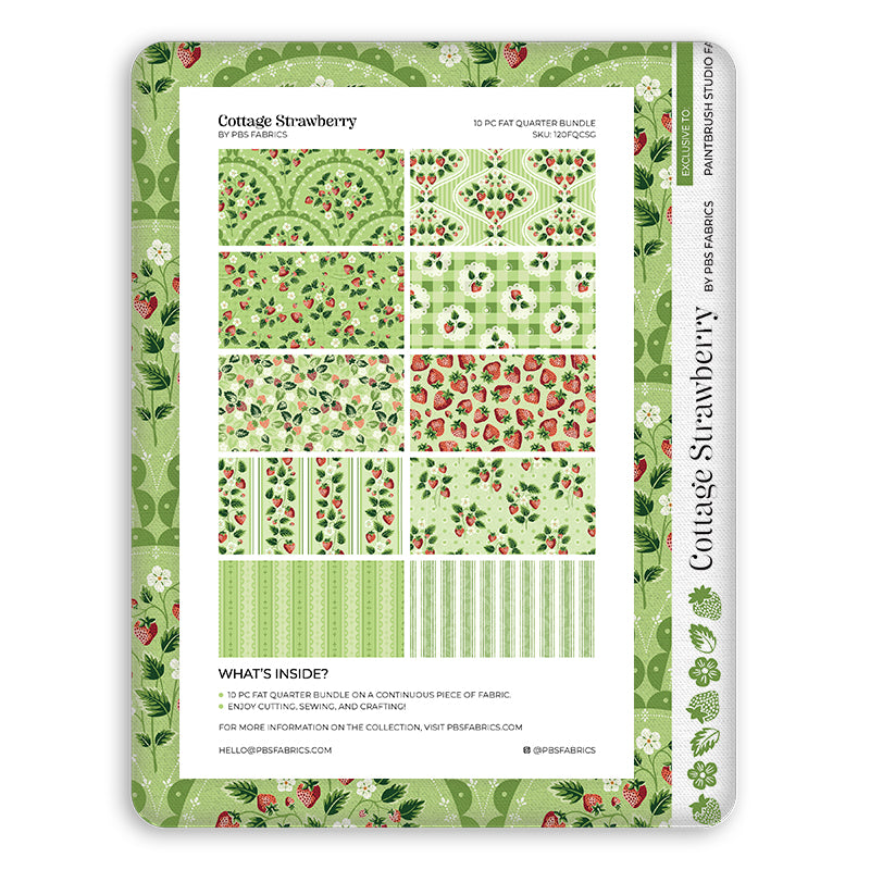 Cottage Strawberry - Green - Flat Fat Stack 10 PC