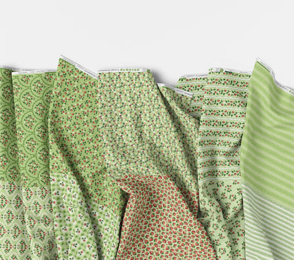 Cottage Strawberry - Green - Flat Fat Stack 10 PC