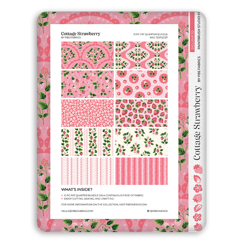 Cottage Strawberry - Pink - Flat Fat Stack 10 PC