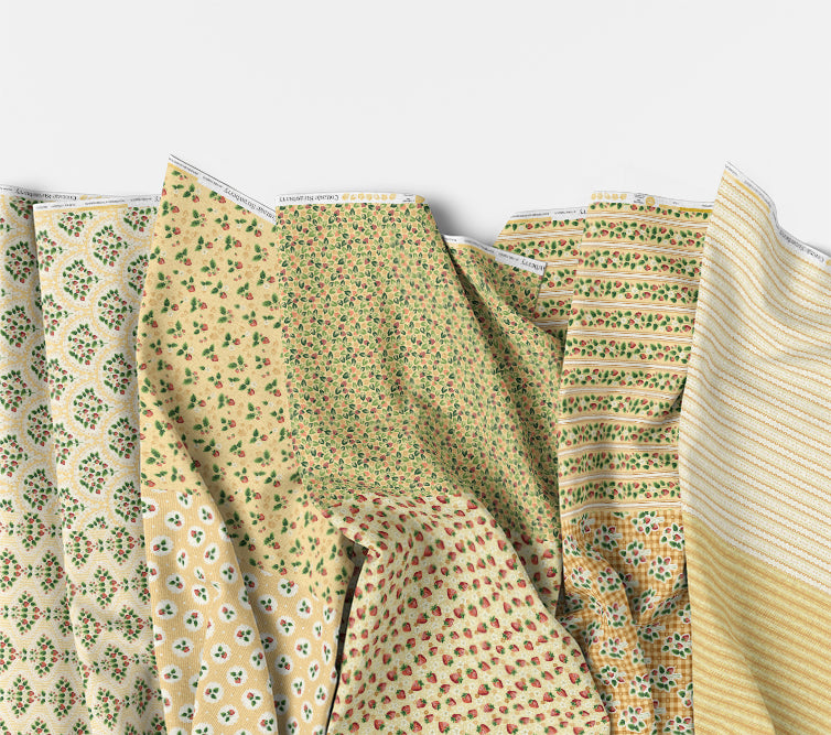 Cottage Strawberry - Yellow - Flat Fat Stack 10 PC