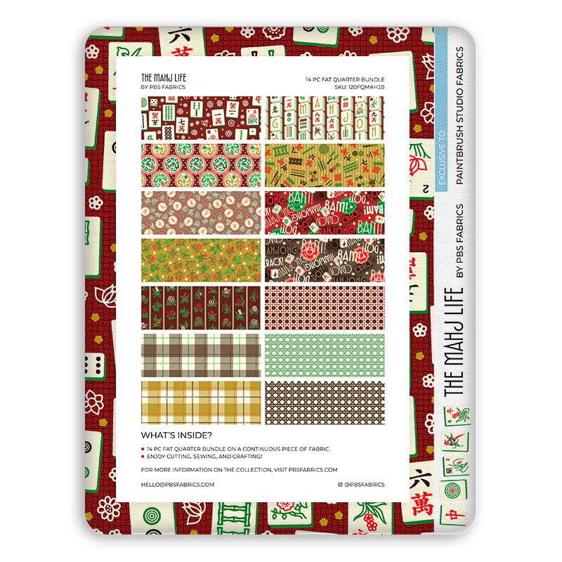 The Mahj Life - Brown/Red - Flat Fat Stack 14 PC