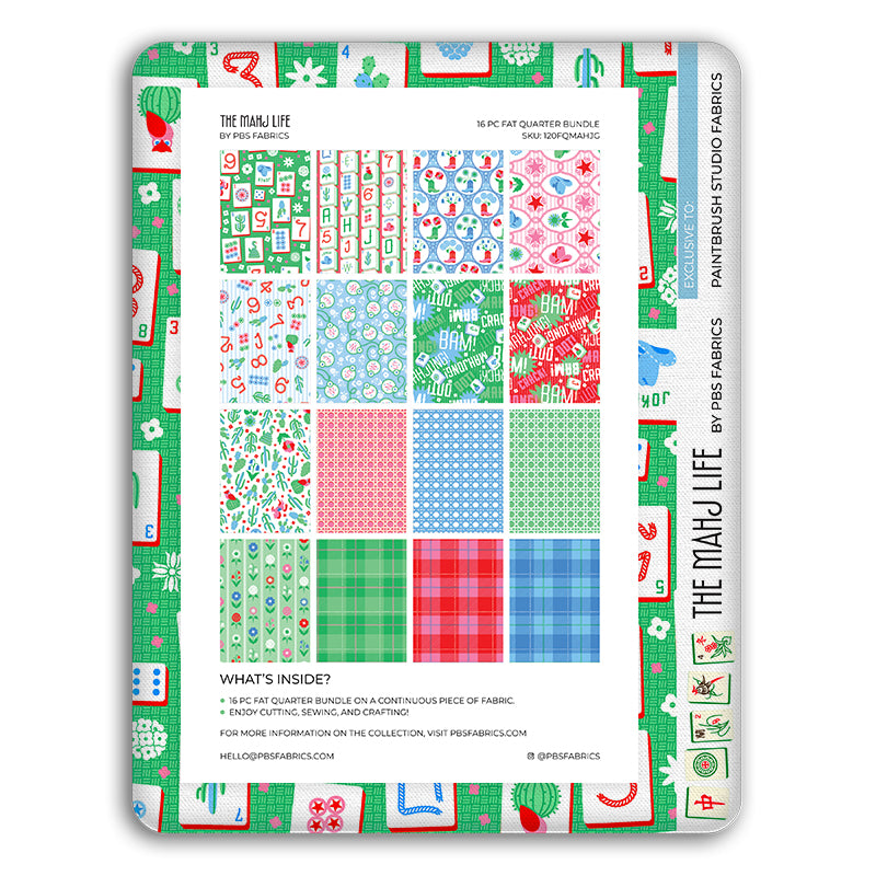 The Mahj Life - Blue/Green - Flat Fat Stack 16 PC