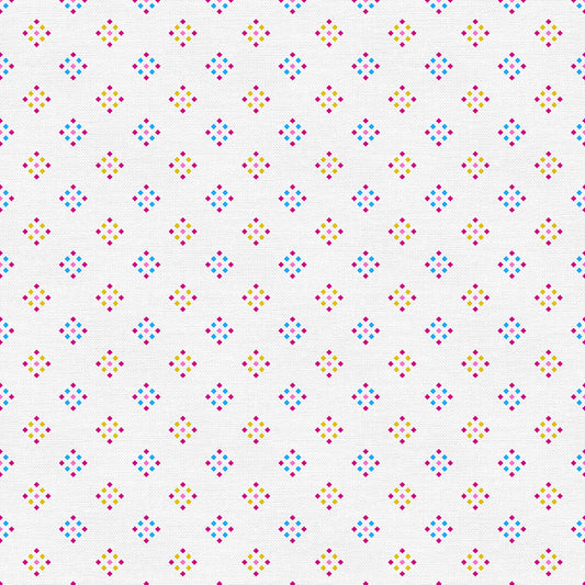 Diamond Grid - Pink/Yellow