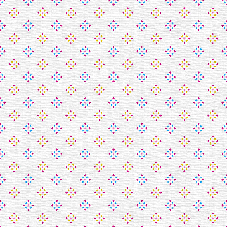 Diamond Grid - Pink/Yellow