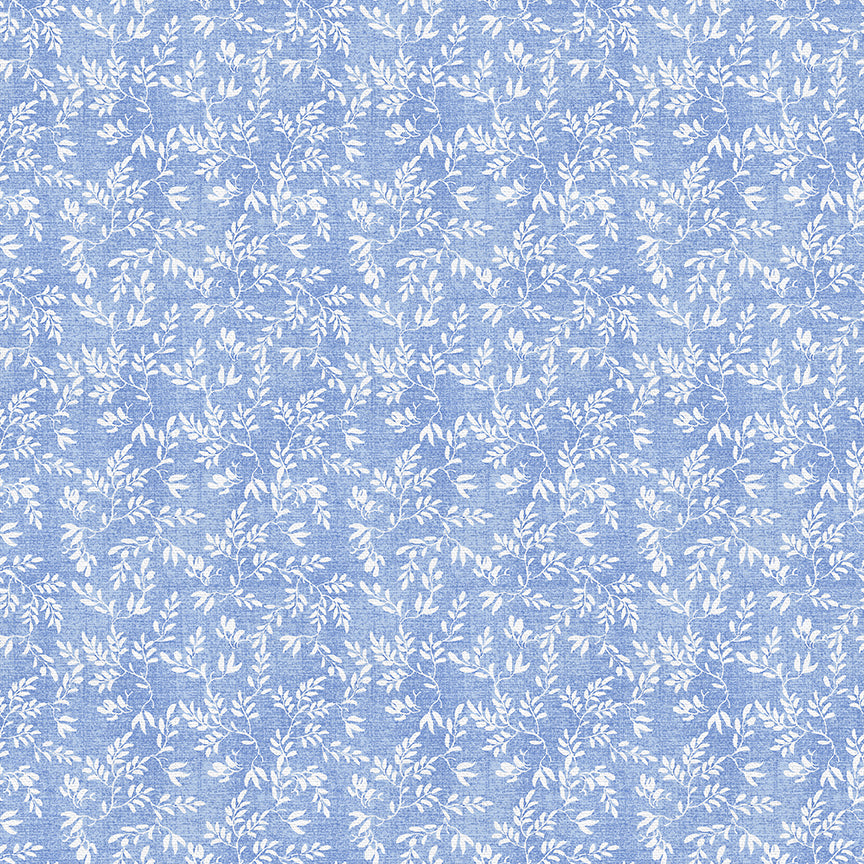 Textured Branches - White on Blue