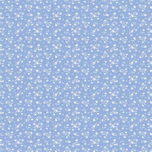 Ditsy Bouquets - White on Blue