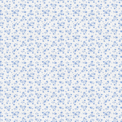 Ditsy Bouquets - Blue on White
