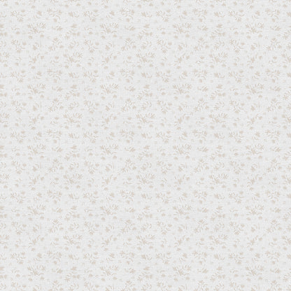 Ditsy Bouquets - Tan on White