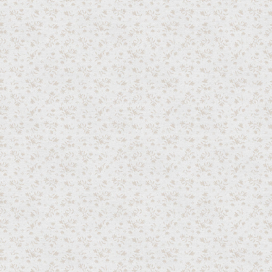 Ditsy Bouquets - Tan on White