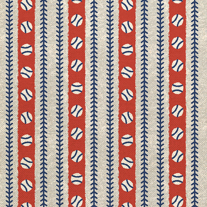 Baseball Stitch Stripes - Dark Blue/Red