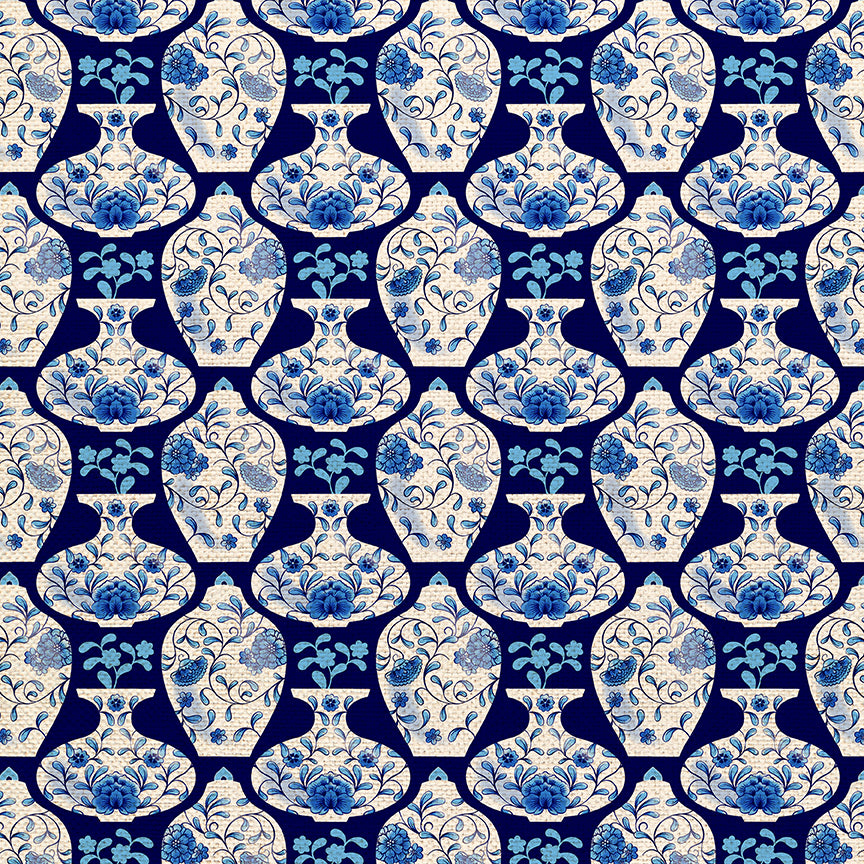 Porcelain Pots - Dark Blue