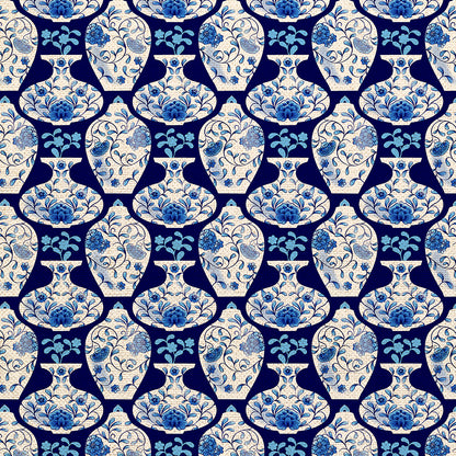 Porcelain Pots - Dark Blue