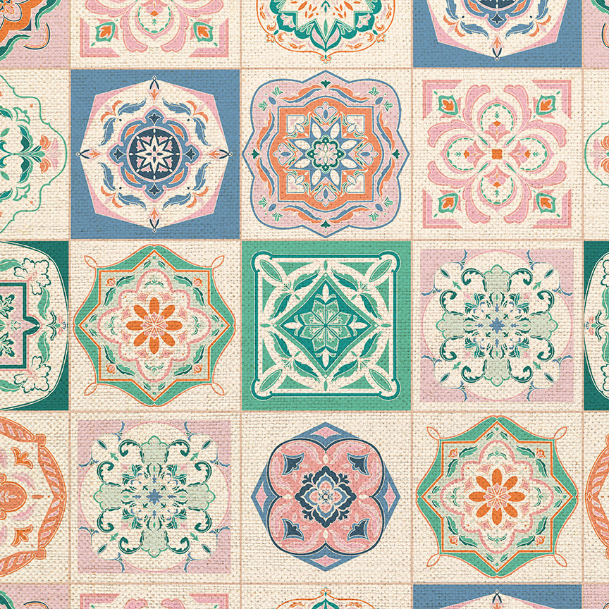 Arabesque Tilework - Blue/Pink