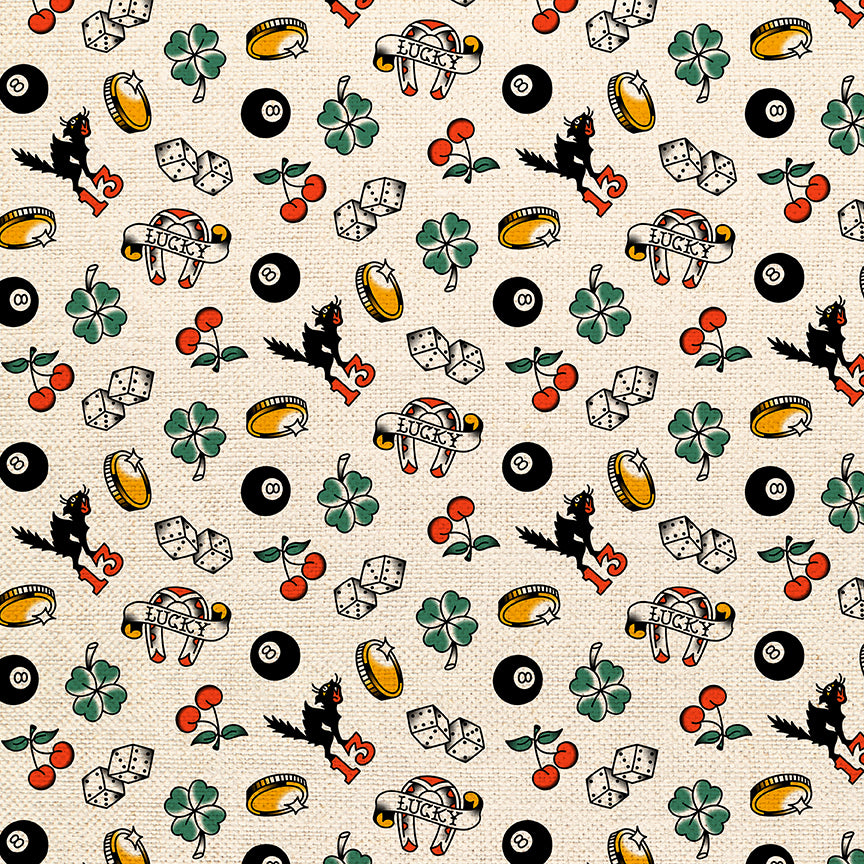 Lucky Tattoo Toss - White