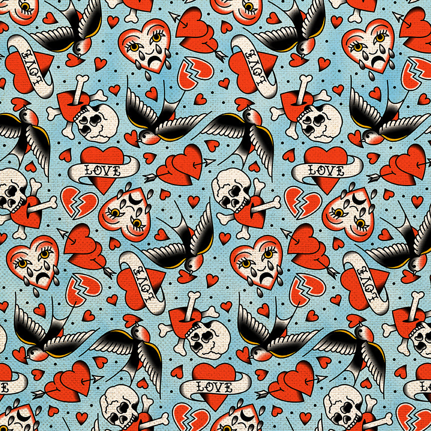 Heart Eagle Tattoos - Blue