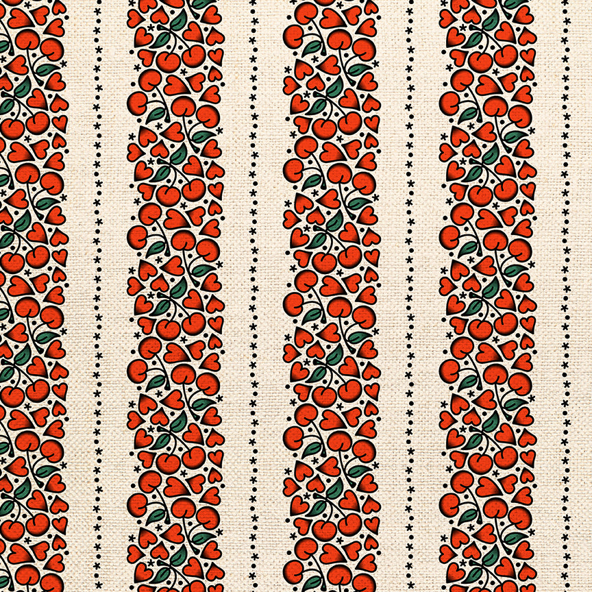 Cherry Heart Stripe Tattoos - White