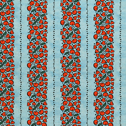 Cherry Heart Stripe Tattoos - Blue