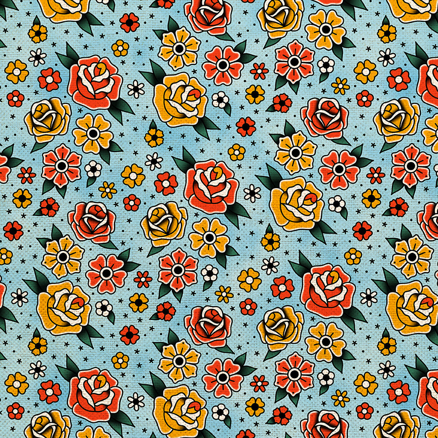 Flower Tattoos - Blue