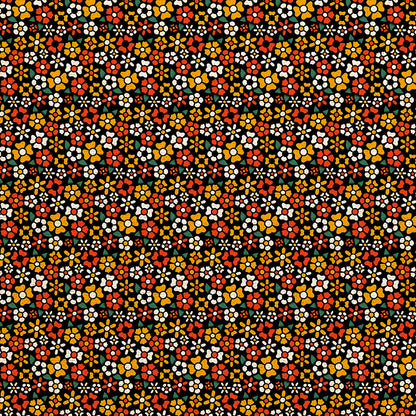 Ditsy Flower Tattoos - Black