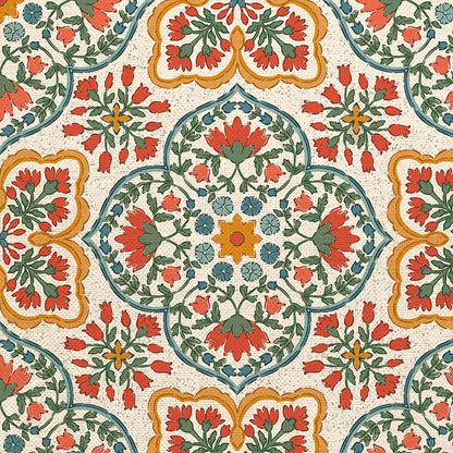 Blockprint Chic - Beige/Red