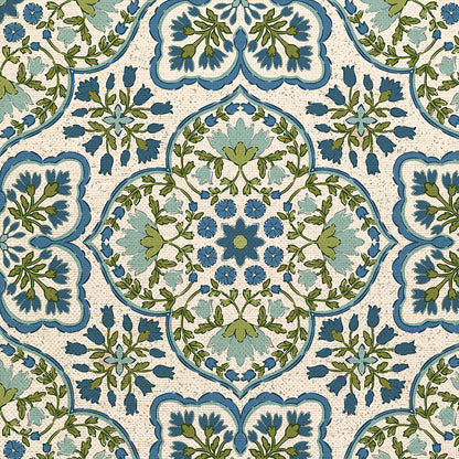 Blockprint Chic - Beige/Blue