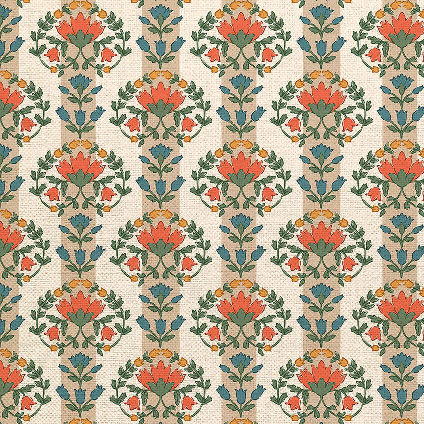 Wallpaper Stripe - Beige/Red