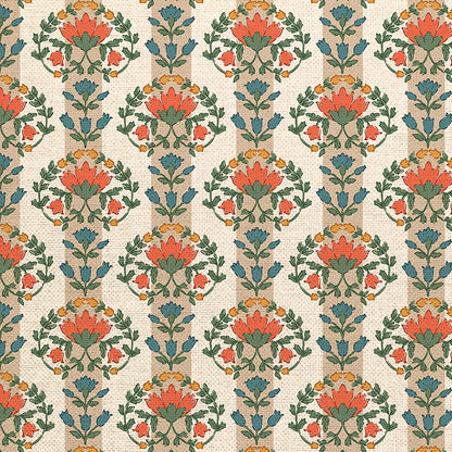 Wallpaper Stripe - Beige/Red