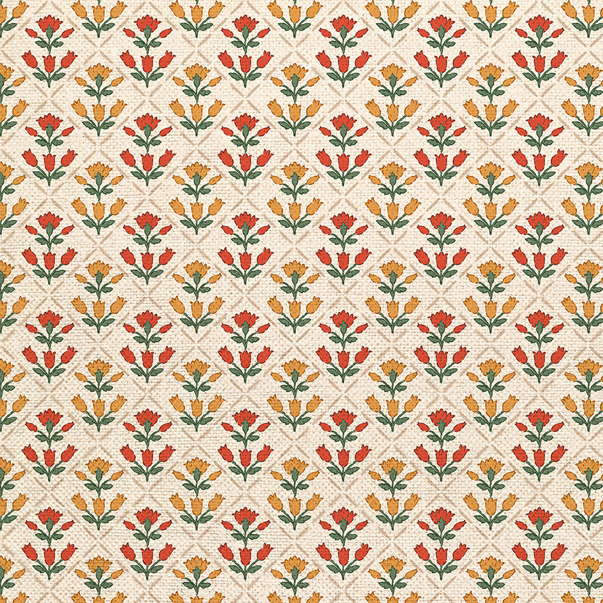 Vintage Vine - Beige/Red