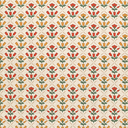 Vintage Vine - Beige/Red