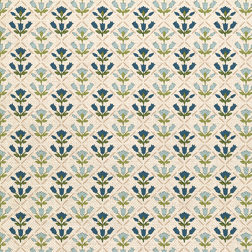 Vintage Vine - Beige/Blue