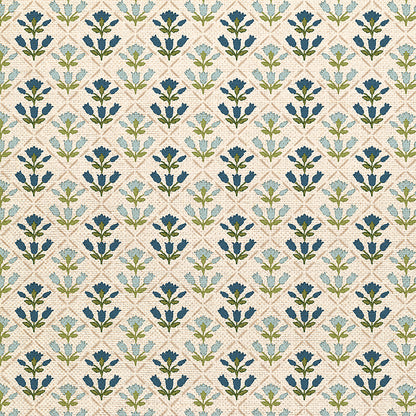 Vintage Vine - Beige/Blue