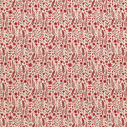 Wildflowers - Red on White