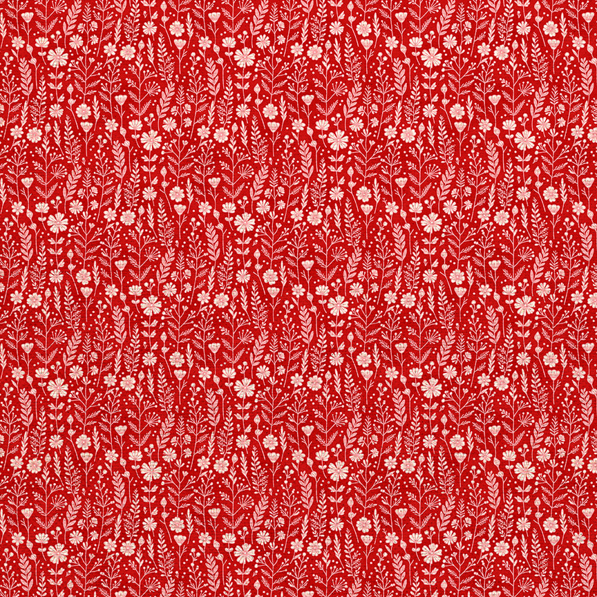 Wildflowers - White on Red