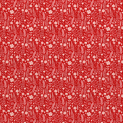 Wildflowers - White on Red