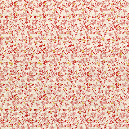 Stippled Branches - Red on White