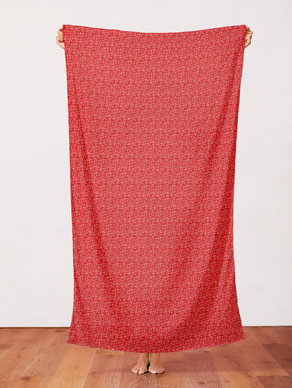 Stippled Branches - White on Red