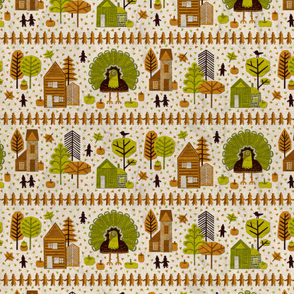 Thanksgiving Paper-Cut - Cream/Green