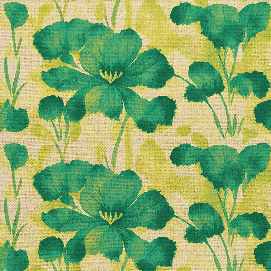 Abstract Florals - Green on Chartreuse