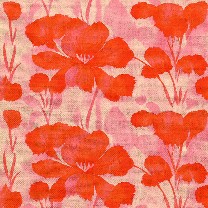 Abstract Florals - Red on Cream