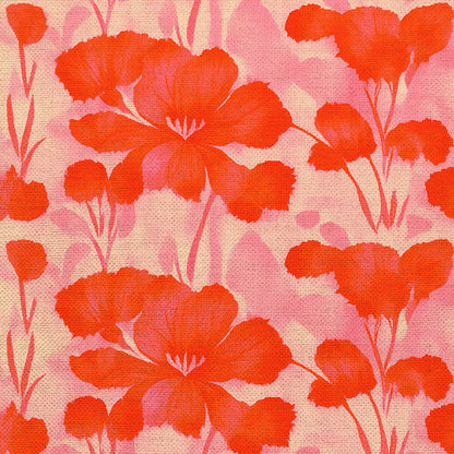 Abstract Florals - Red on Cream