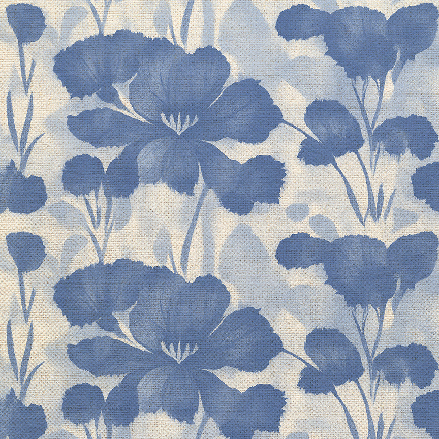 Abstract Florals - Blue on White