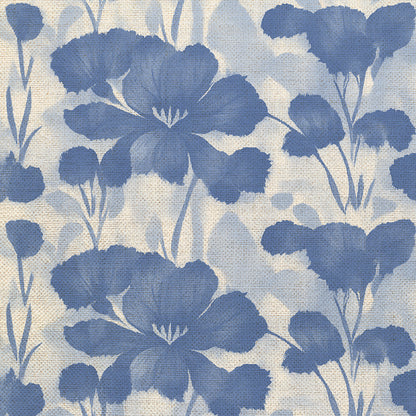 Abstract Florals - Blue on White