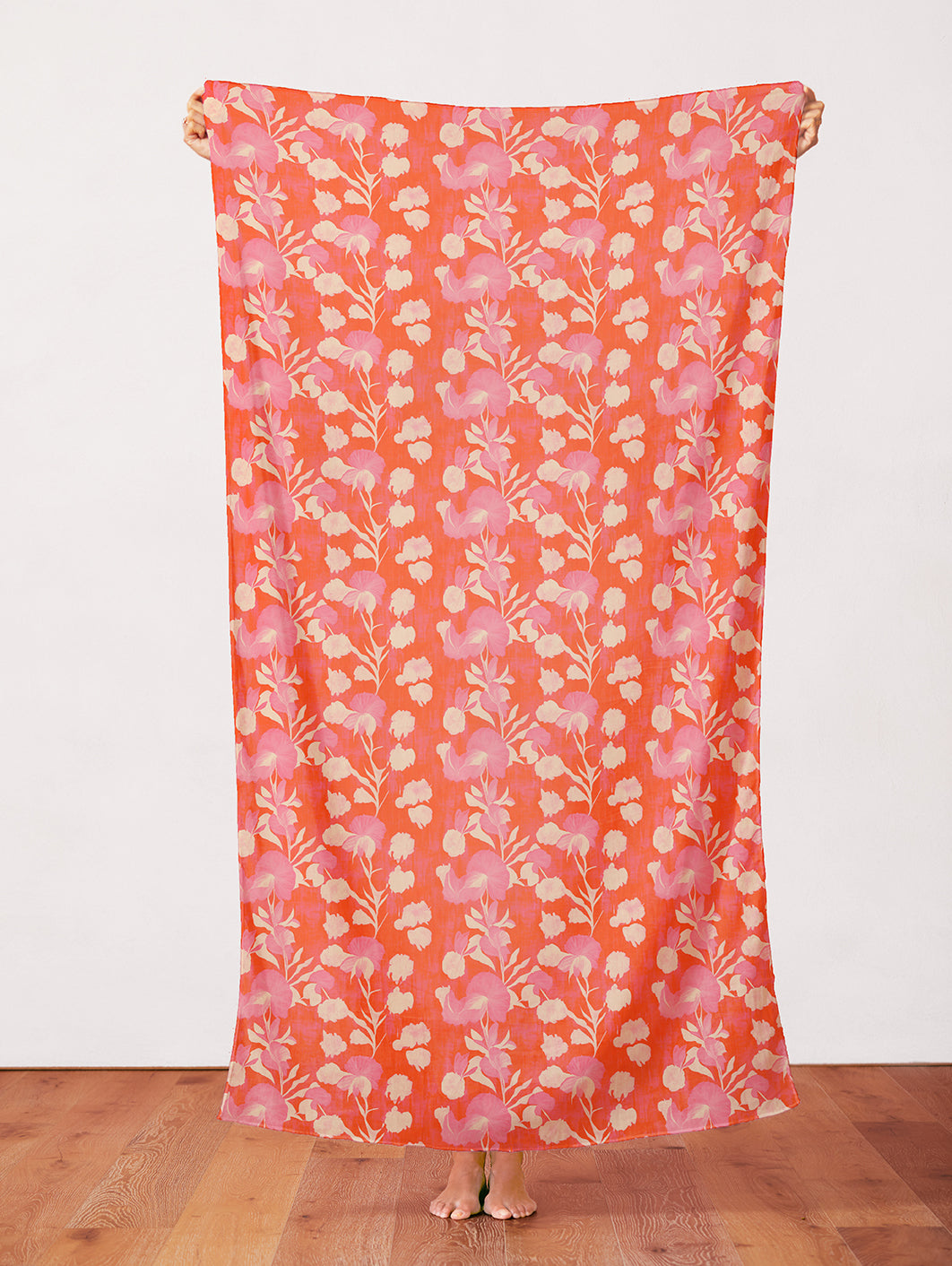Garden Stems - Cream on Red